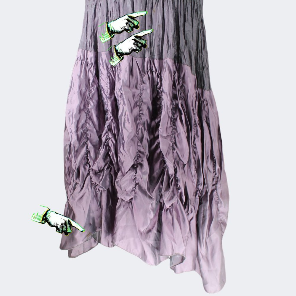 VTG Lee Andersen 2PC Crushed Iridescent Set Long Geode Dress & Pomp Jacket - Picture 10 of 16